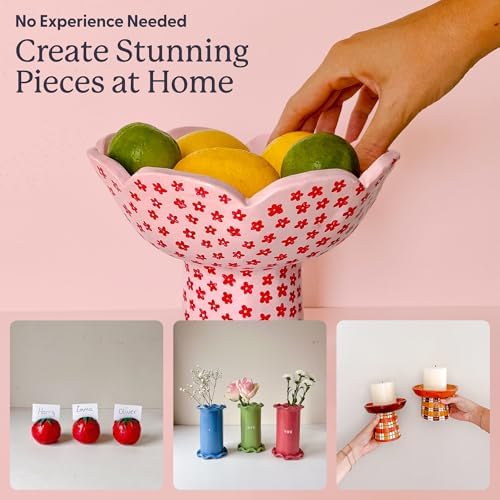 Sculpd Pottery Kit, Air Dry Clay Starter Kit for Beginners with Paint Set, Starter Bundles Includes a Pottery Tool Set, 8 Paints, Waterproof Varnish, Paintbrushes & Step-by-Step Guide for Adults - Image 5
