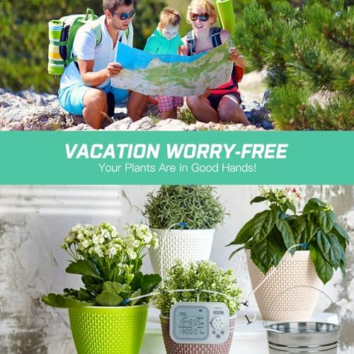 Automatic Drip Irrigation System for Indoor Plants, 2026 Automatic Plant Waterer for 15 Potted Plants Watering with Anti-Siphon and Humidity Mode, Timer, Rechargeable Vacation Self-Watering Pump - Image 2