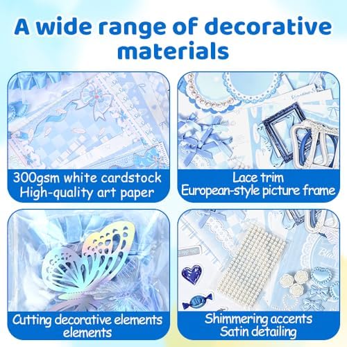 BDKMMS Scrapbooking Decoration Kit for Adults, Scrapbook Supplies & Aesthetic Journaling Accessories Set for DIY Project - Image 5