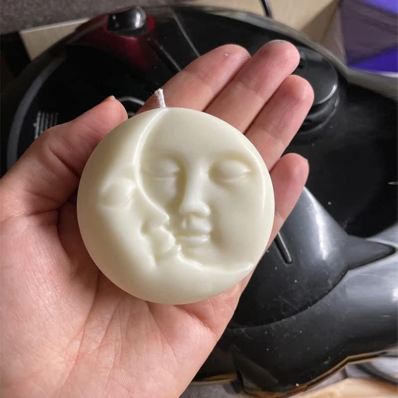 Candle Molds - Silicone Mold for Candles Making, DIY 3D Moulds for Soy Wax, Beeswax, Scented Candle, Valentine's Day Gifts (Moon) - Image 6
