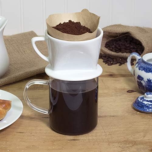 Fino Coffee Filter Cone, Fine White Porcelain, Number 1-Size, Brews 1-2 Servings - Image 2