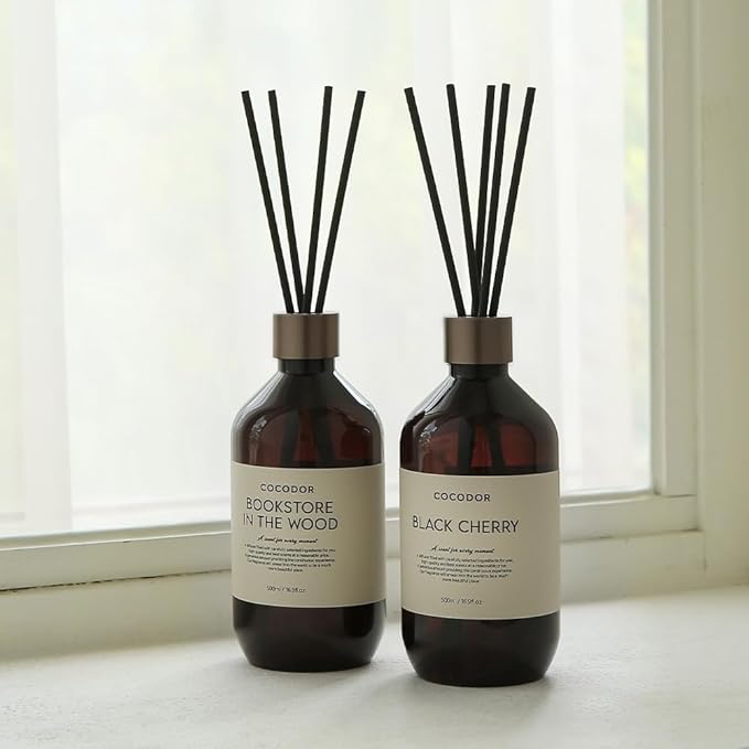 COCODOR Premium Reed Diffuser/Woody Hotel /16.9oz /1 Pack/Large Capacity Fragrance Scent Oil Stick Diffuser Set for Bedroom Bathroom Home Décor