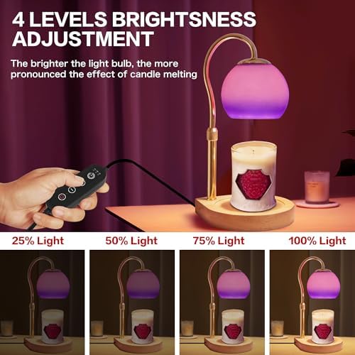 Candle Warmer Lamp with Timer 2H/4H/8H, Adjustable Height, Purple - Image 4
