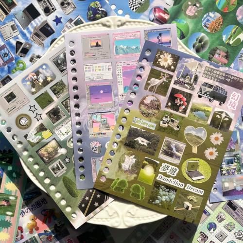 S700+ Kawaii Japanese Sticker Book for Junk Journal Supplies, 30 Sheets Dreamcore Japanese Stickers for Adults, Journaling, Scrapbooking Supplies, Water Bottles, Laptop(Beauty) - Image 4