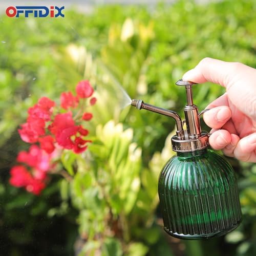 OFFIDIX Plant Mister Spray Bottle, Glass Mister for Indoor 6.7oz Dark Green - Image 4