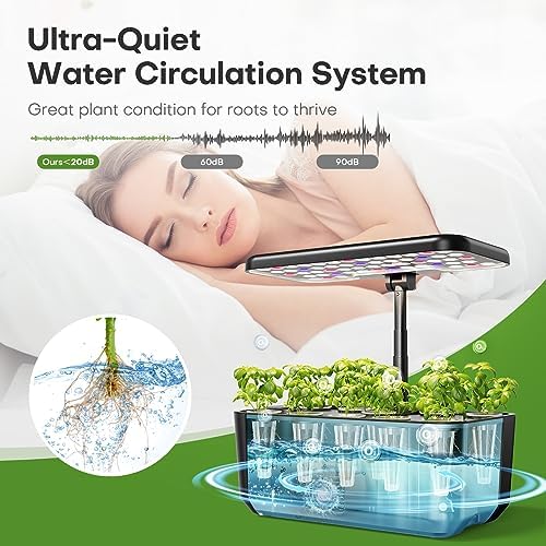 Ahopegarden Indoor Garden Hydroponics Growing System: 10 Pods Kit with LED - Image 6