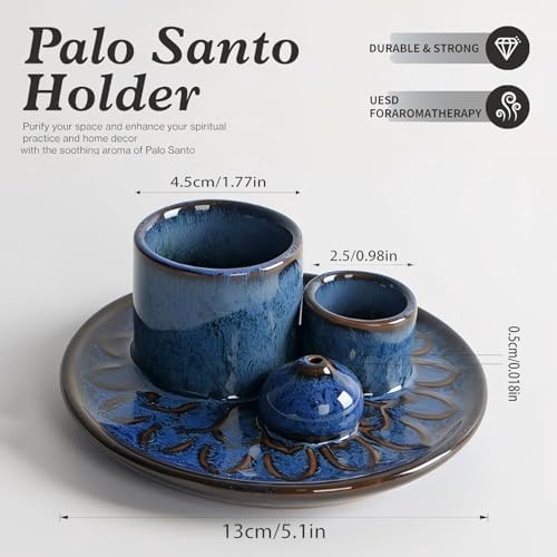 4-in-1 Ceramic Incense Burner Holder for Sticks/Palo Santo/Sage/Candle - Image 2