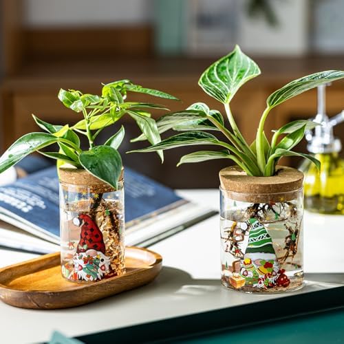 Christmas Vase, Christmas Themed Propagation Stations, Glass Propagation Vases for Plants, Cuttings, Desktop Planter Vase for Home & Office Decor, Set of 6 (3 Large & 3 Small) - Image 6