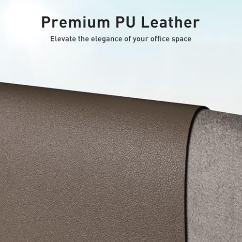 Aothia Faux Leather Desk Mat – Large Mouse Pad, Non-Slip PU Leather Blotter, Waterproof Writing Surface for Office and Home (Coffee, 47.2" x 23.6") - Image 2