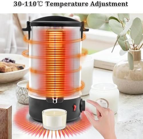 Electric Wax Melter with Faster Pour Spout and Temperature Controller, DIY Candle Making Kit Soy Wax Melting Pot for Adults, 12l - Image 2