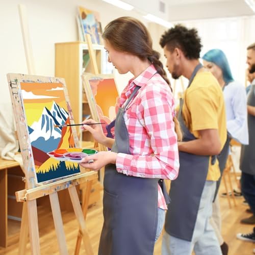 Zhanmai 88 Pcs 8 x 10 Inch Pre Drawn Canvas for Painting Kit Pre Stretched Canvas for Sip and Paint Party Favor Coloring DIY Virtual Party Birthday Gifts Adult's Date Night(Natural Scenery) - Image 5