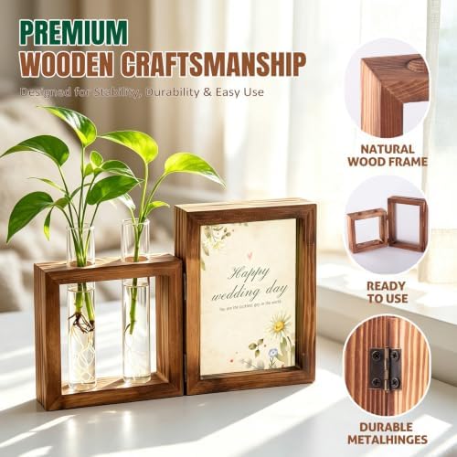Plant Propagation Station with Wooden Picture Frame, Desktop Home Decor - Image 4