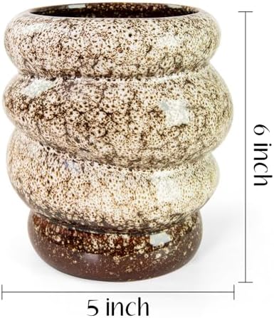 5 inch Ceramic Plant Pot - Flower Pot for Indoor Plants with Drainage Hole - Image 3
