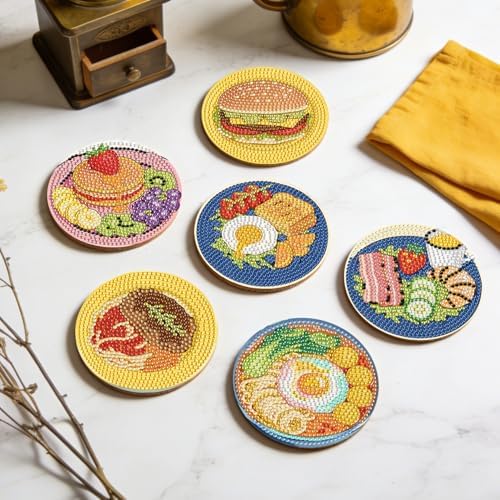 Leatrice 6 PCS Small Diamond Art Coasters Diamond Painting Kits for Adults - Image 6