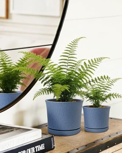 Ceramic Plant Pots, Set of 3, 4.3/5.6/6.9 Inch with Drainage - Image 2