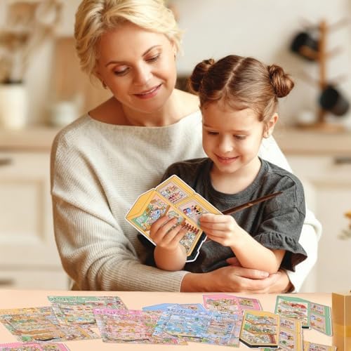 Girls 3D Miniature Scene Stickers,4 Sets Mini Refrigerator DIY House Stickers for Summer Stalls,Colorful World,Underwater World,Warm Home,3D Sticker Scenes for Adult Kids Relief Stress Pass The Time - Image 5