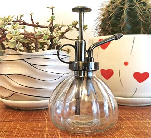 Water Spray Bottle Vintage Pumpkin Style Decorative Glass Plant Atomizer Watering Can Pot | Plant Mister with Top Pump for Indoor Potted Plants Terrariums Flowers - Image 5