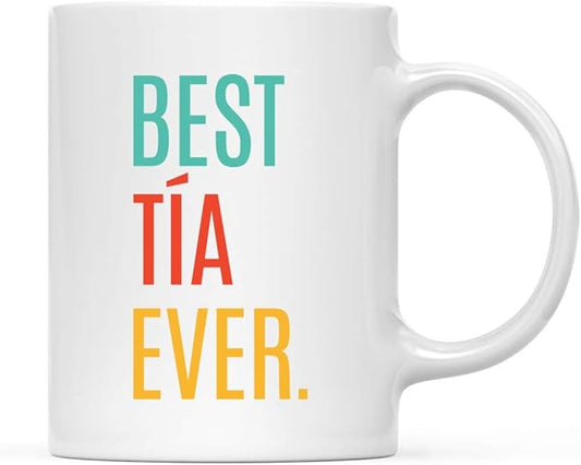 Andaz Press 11oz. Coffee Mug Birthday Gift, Best Tía Ever, 1-Pack