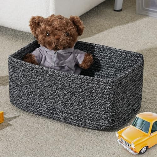 3 Pack Storage Baskets for Organizing, 13.7×9.5×6.3", Mixed Black - Image 5