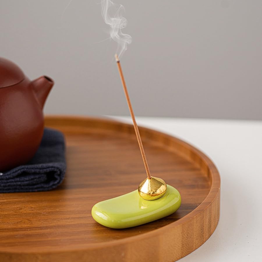 ARFUKA Incense Holder Ceramic Incense Stick Holder Incense Burner Waterdrop Design Insence Holder with Ash Catcher for Meditation Yoga Spa Room Décor Pack of 2 - Image 5