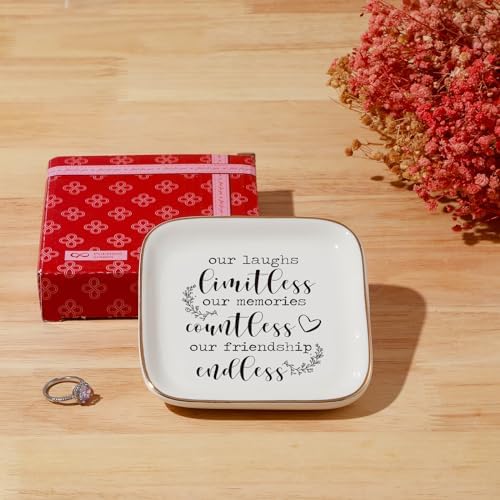Best Friend Birthday Gifts For Women Friendship Ring Dish Bff Trinket Tray - Image 5