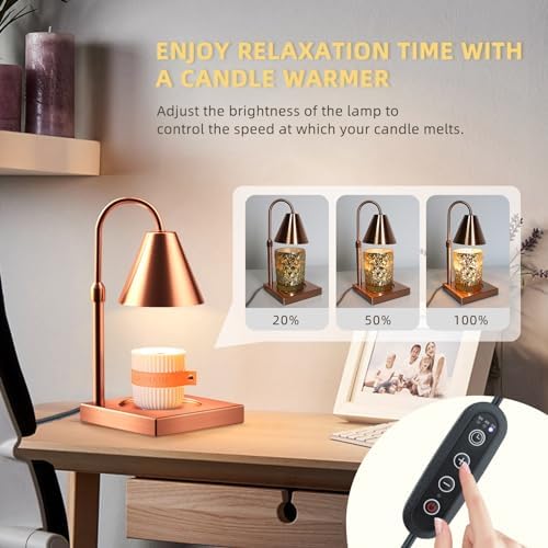 LALISU Candle Warmer Lamp Timer Dimmable, Adjustable Height Candle Melter - Image 2
