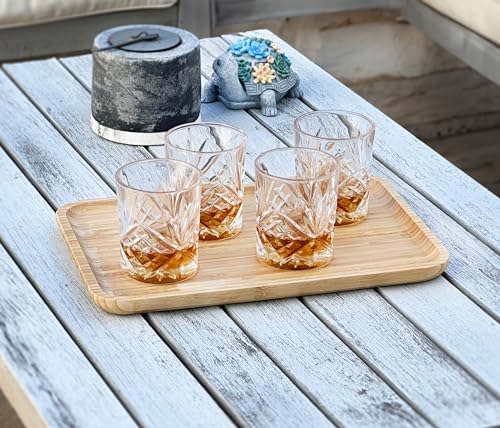 Bam&Boo Bamboo Serving Tray Natural Minimalist Rectangular (13.6” x 7.8" x 0.8") Coffee, Tea, Food, Drinks, Storage, Decor for Home, Kitchen, Bathroom - Image 4