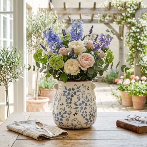Ceramic Scroll Planter 6.5 Inch, Dark Blue - Image 6
