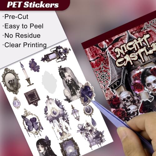 Halloween Stickers Gothic Sticker Book for Adults, Goth Scrapbook Paper - Image 4