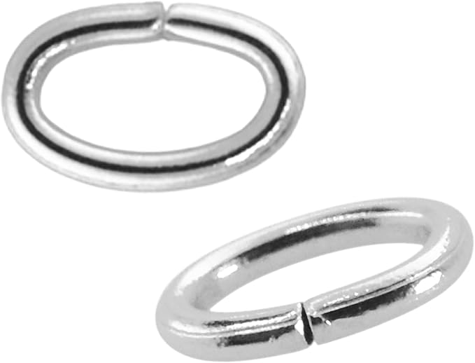 Mandala Crafts 7X5mm Silver Oval Jump Rings Jewelry Findings Metal O Rings for Jewelry Making Supplies - 1100 Small Open Jump Rings Kit for Necklace Earring