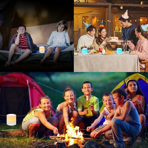 Nursery Night Light for Kids, USB Rechargeable Small Desk Lamp,13 RGB Colors & 4 Brightness & 1 Remote, Touch Bedside Cordless Table Lamp, Portable Night Lamp for Bedroom Living Room (2 Pack White) - Image 7