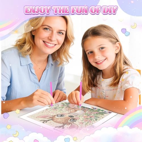 GHHKUD Deer Diamond Art Painting Kits for Adults with Frame, Diamond Art Animals Crafts for Ages 4-6-8-12, Easy to DIY Gem Painting Gifts Home Wall Decor 15x15cm (Beautiful Packages) - Image 3