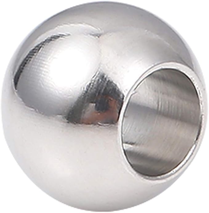 Stainless Steel Spacer Beads 9x7mm Round Loose Charm Caps Beads for DIY Jewelry Making 20pcs with 4.5mm Hole