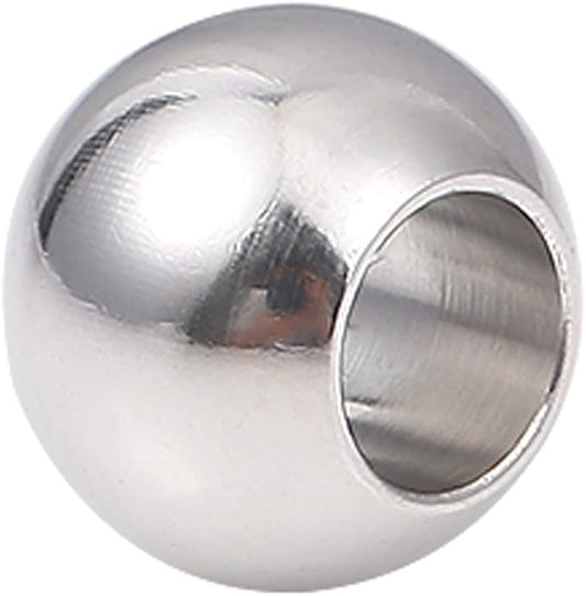 Stainless Steel Spacer Beads 9x7mm Round Loose Charm Caps Beads for DIY Jewelry Making 20pcs with 4.5mm Hole