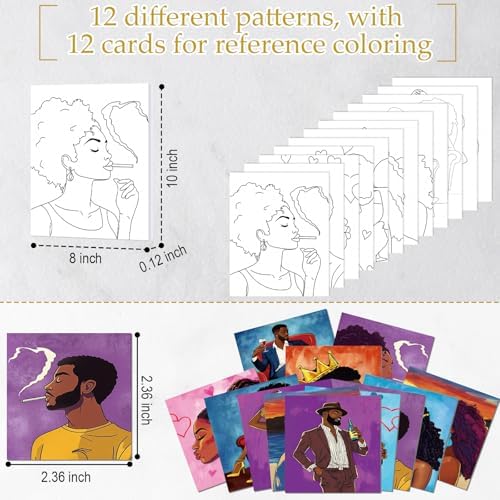 Ctosree 12 Pcs Pre Drawn Canvas for Painting,Romantic Couple,8 x 10 Inch - Image 3