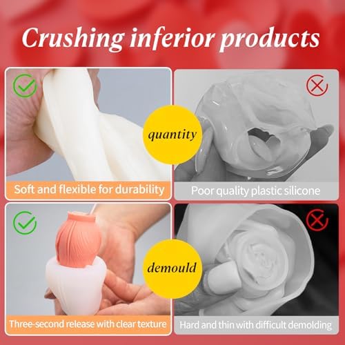 MGLIFEUL 2Pcs Tulip Silicone Candle Flower Wax Mold Silicone for Candles Resin Making Molds Moldes De Silicona para Hacer Velas Artesanales De Silicona,for Making Mothers Day Gifts for Mom Daughter - Image 3
