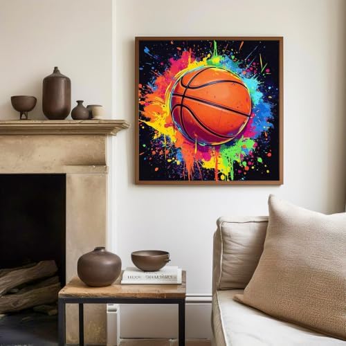 Mandun Basketball Paint by Numbers Kit for Kids, 8x8 inch - Image 3