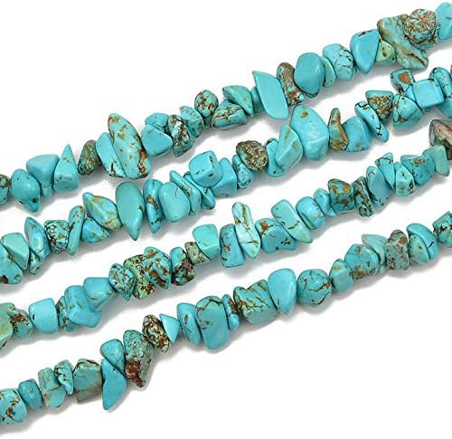 Gemstone Chips Natural Green Turquoise 3-5mm Healing Crystals Waist Bracelets Necklace Kit Irregular Stone DIY Crafts Design Jewelry Making Approxi 32 inch