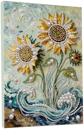 DIY Pearl Painting with Frame, Creative Design, Handmade Stress-Relieving Home Wall Decoration, Includes Frame and Tools-Sunflower by Unknown