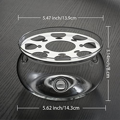 CnGlass Universal Glass Teapot Warmer,Handcrafted with Heat Proof & Lead-Free Glass Tealight Warmer 5.3 in/13.5cm diameter (Candle not Included) - Image 2