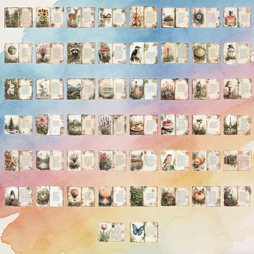 Vintage Watercolor Diary Stickers for Scrapbooking, Waterproof Aesthetic Decals for Planner Water Bottles Art Bullet Junk Journal,DIY Crafts and Scrapbook Supplies for Teens Adults - Image 2