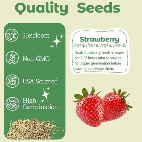Strawberry Seed pod Kit for Hydroponics Compatible with Aerogarden, Includes Seed, Grow Sponges, Baskets, Domes, A&B Plant Food - Hydroponics Supplies for Most Brands 8-POD - Image 2
