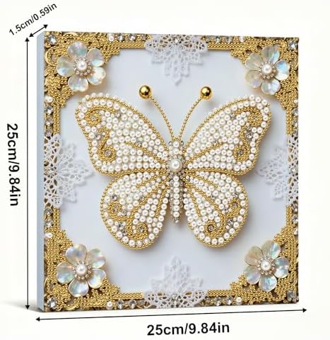 Pearl Art Kits Painting for Adults, DIY Mindfulness Therapy with Framed Canvas and Tools, Beginner Wall Decor-Butterfly - Image 6
