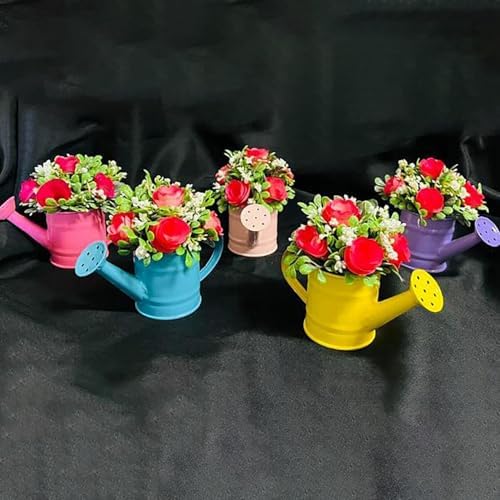 Watering Can Outdoor, 0.25 Gallon Metal Small Capacity Watering Can Indoor Plants with Sprinkler Head,Decorative Lightweight Durable Watering Cans for Garden Lawn Bonsai Greenhouse (Rose Red) - Image 5