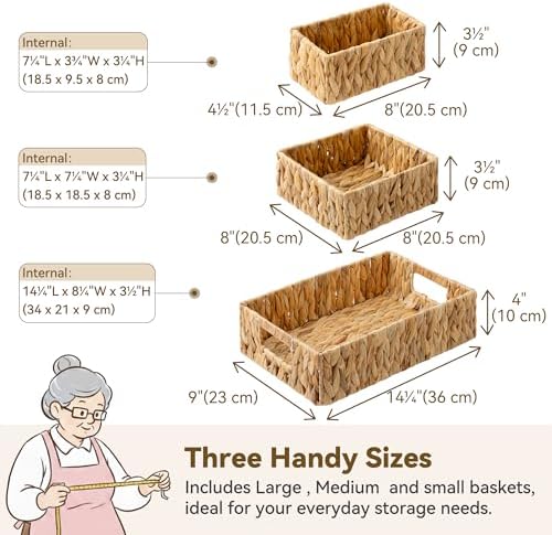 GRANNY SAYS Wicker Baskets for Shelves, Large Water Hyacinth Baskets - Image 2