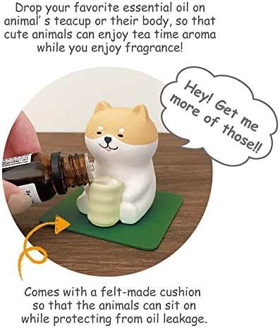 Stone Diffuser Tea-Drinking Animals [ Designed in Japan] Non Electric Passive Diffuser for Essential Oil and Aromatherapy (Ceramic/Clay) (Tea-Drinking Capybara) - Image 3