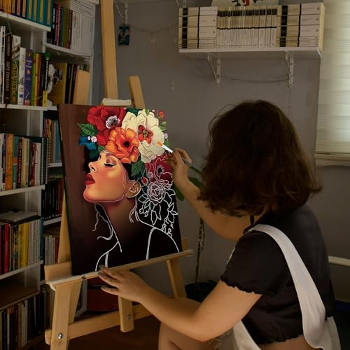 Ctosree 6 Pack Pre Drawn Canvas Painting Kit 8x10 Stretched, Black Girl - Image 6