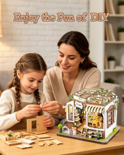 DIY Miniature House Kit, Pet Shop Book Nook Kit with LED Light, 3D Wooden Puzzle Bookshelf Decor Mini Model Building Kit, Birthday Gifts for Family & Friends - Image 6