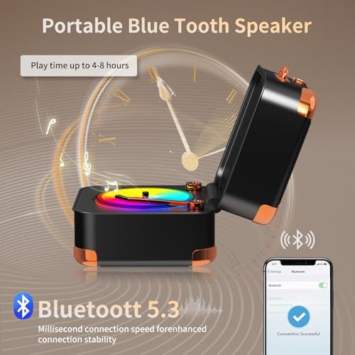 Record Player Bluetooth Speaker，Mini Record Player，Retro Vinyl,Small Bluetooth speaker Wireless,HD Sound Quality, Kawaii,Suitable for Family Parties, Birthday Gifts，2026 Spring Women's Gifts - Image 3