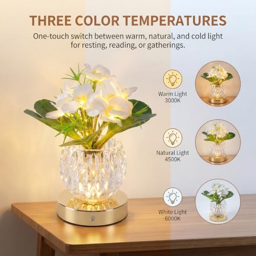 Primrose Flower Table Lamp, USB Rechargeable LED Bedside Lamp - Image 3